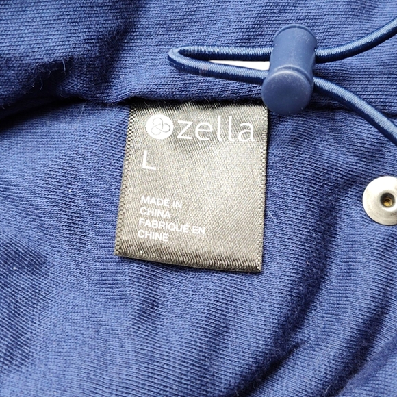 Zella Women’s Cassie Navy Blue Faux Shearling Sherpa Hoodie Size Large - Picture 9 of 14